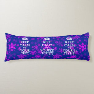 Coussins Longs KEEP CALM personnalisé et votre texte pour la neig
