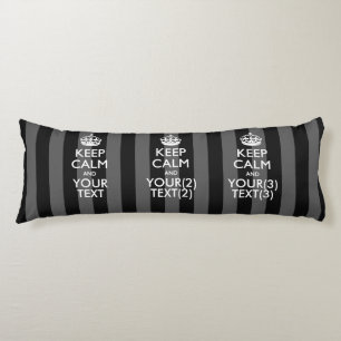Coussins Longs KEEP CALM personnalisé et votre texte pour les ban