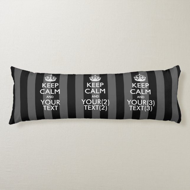 Coussins Longs KEEP CALM personnalisé et votre texte pour les ban (Devant)