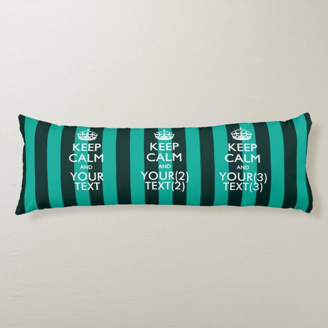 Coussins Longs KEEP CALM personnalisé et votre texte pour Turquoi (Devant)
