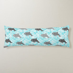 Coussins Longs Keiki Aquarelle Dauphin Vague réversible