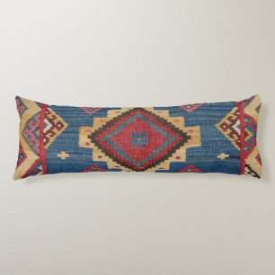 Coussins Longs Kilim tissé Couleur Royal Bleu Jaune