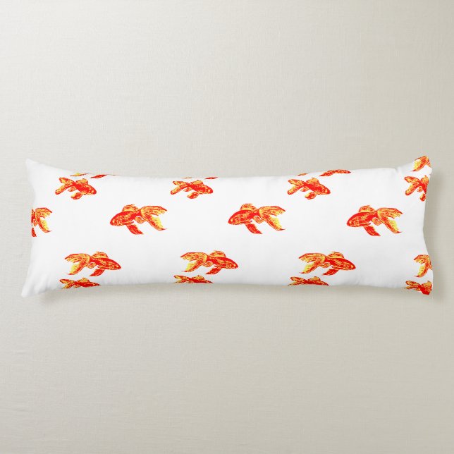 Coussins Longs Kingyo Poisson Rouge Rouge et Jaune (Devant)
