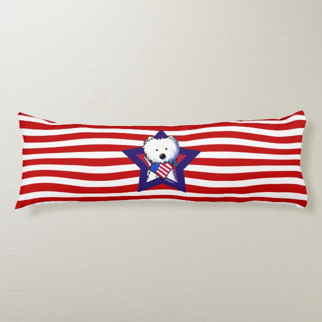 Coussins Longs KiniArt Westie Star & Stripes (Devant)