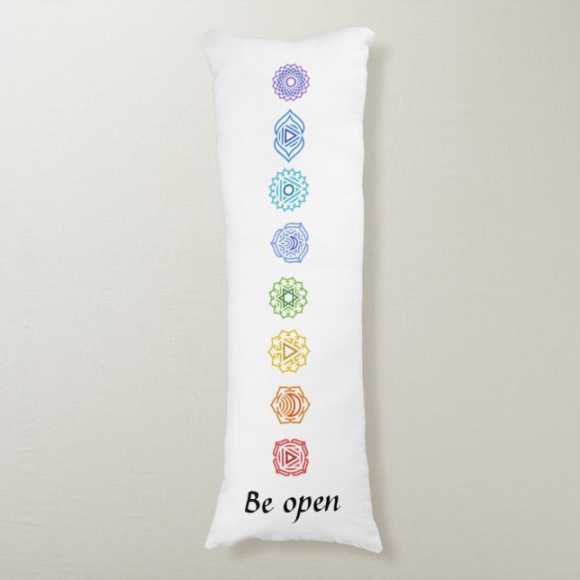 Coussins Longs Kundalini Yoga Chakras Soyez Ouvert (Devant (Vertical))