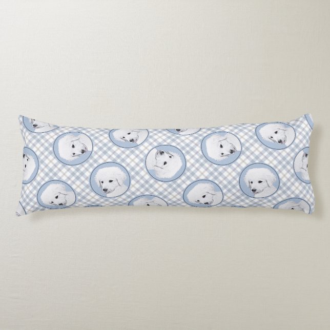 Coussins Longs Kuvasz Peinture Hongroise Cute Original Chien Art (Devant)