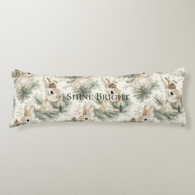 Coussins Longs Lapins de Noël Bunny Vert Menthe (Devant)
