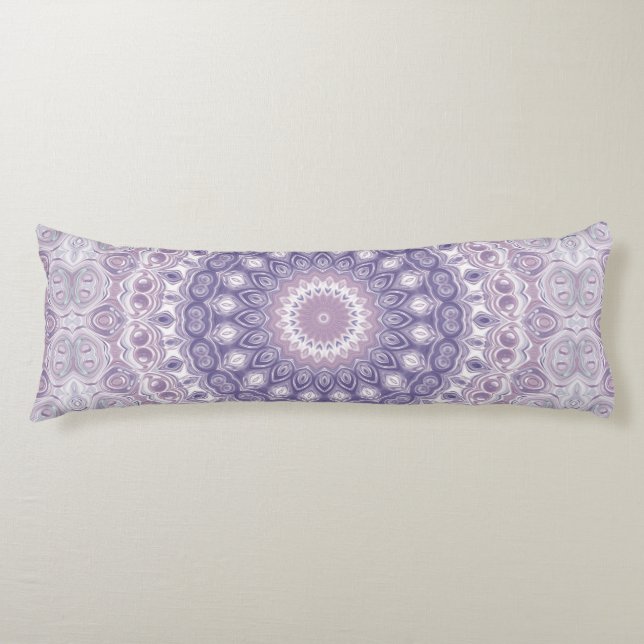 Coussins Longs Lavande et Lilac Mandala Motif (Devant)