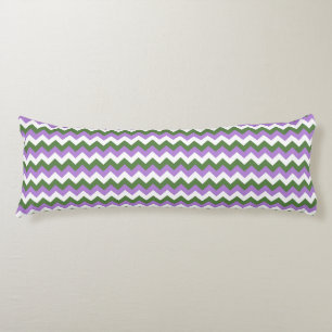Coussins Longs Lavande, vert et blanc Chevron Zigzag
