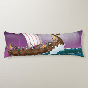 Coussins Longs Le bateau viking dessin animé