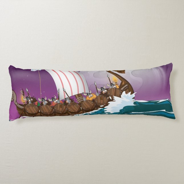 Coussins Longs Le bateau viking dessin animé (Dos)