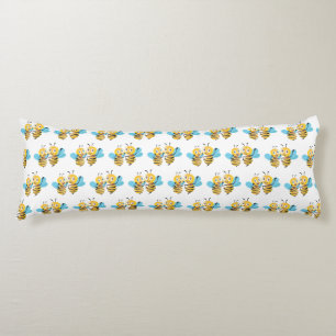 Coussins Longs le sourire heureux joyeux d'abeilles d'abeille