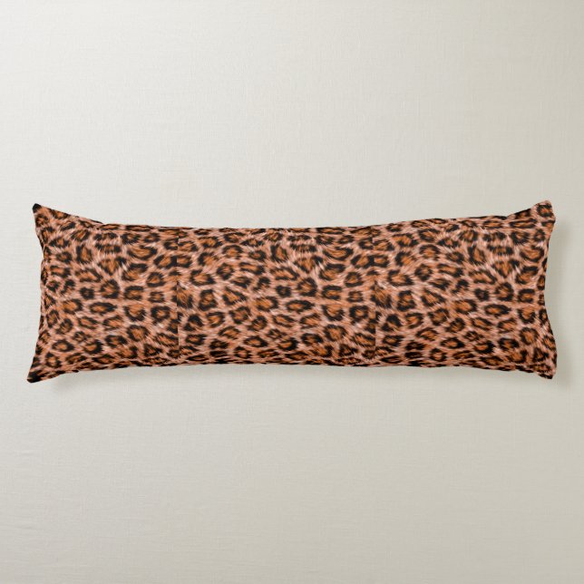 Coussins Longs Leopard Jaguar Chat fourrure Brown Motif-24609 (Devant)