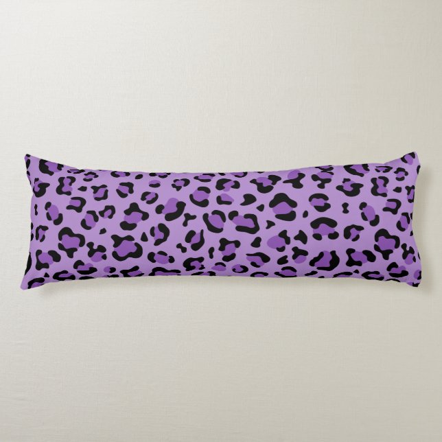 Coussins Longs Leopard Print, Léopard Spots, Purple Leopard (Devant)