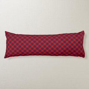 Coussins Longs Leslie tartan rouge bleu violet plaid
