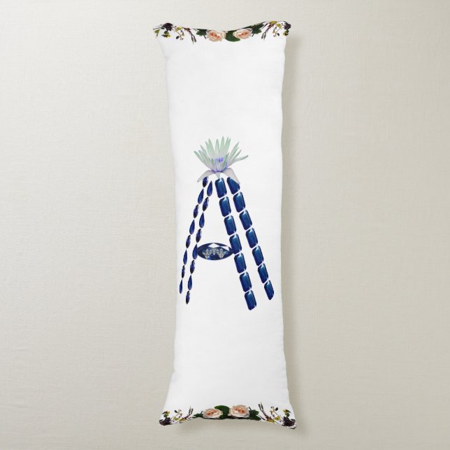 Coussins Longs Lettre Initiale A, Monogramme Moderne Design (Devant (Vertical))