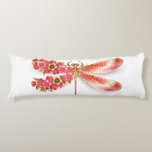 Coussins Longs libellule de fleurs avec sakura de bijoux