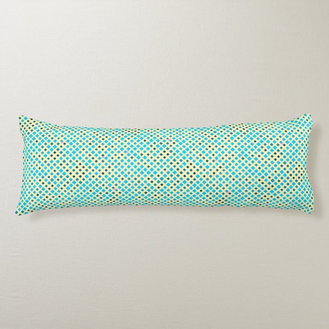 Coussins Longs Lier Pixels Motif 01.LBlue. BG jaune (Devant)