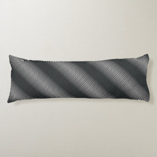 Coussins Longs Lignes de gris noir et blanc ultra minces