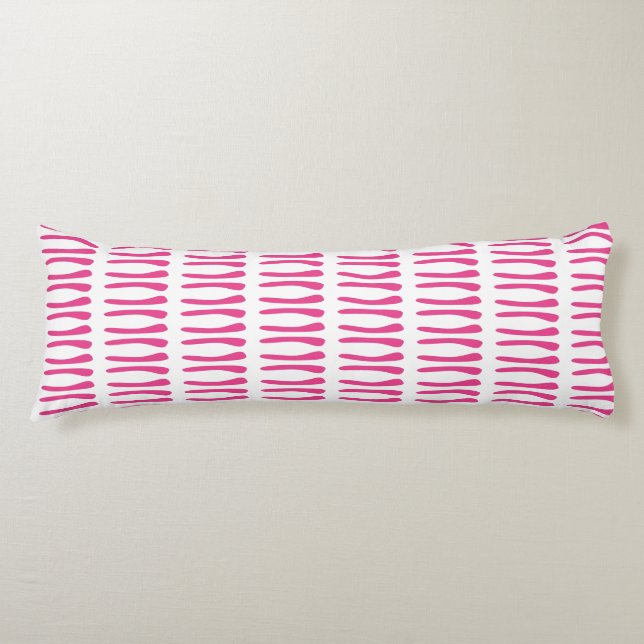 Coussins Longs Lignes inégales blanches et roses chaudes (Devant)