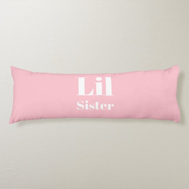 Coussins Longs Lil Sister Pink fille blanche (Devant)