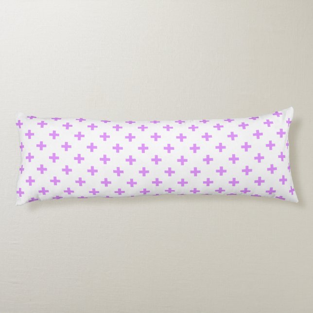 Coussins Longs Lilac polka croise sur blanc (Dos)