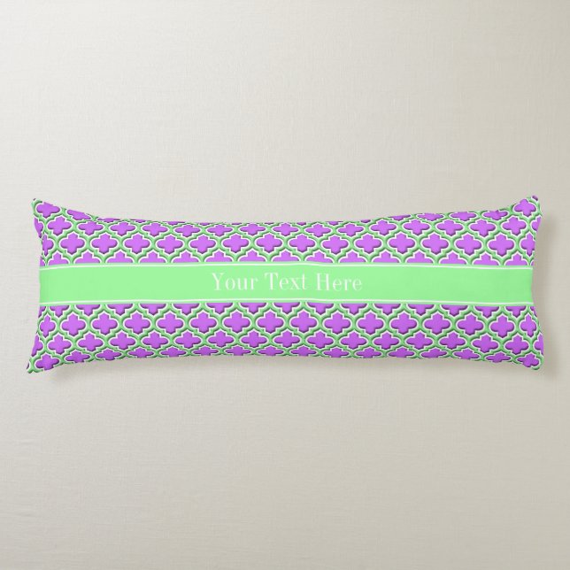 Coussins Longs Lilas, Vert Menthe Morrocan #5DS Monogramme du nom (Devant)