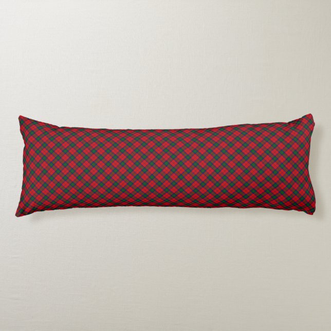 Coussins Longs Lindsay tartan rouge vert plaid (Devant)