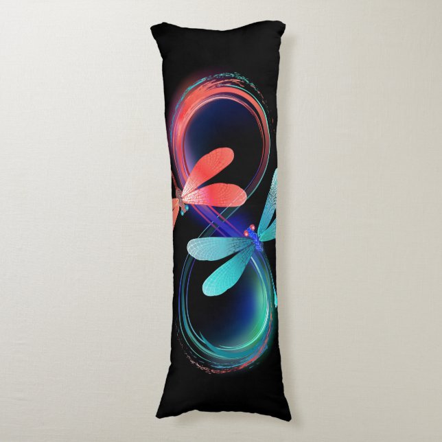 Coussins Longs L'infini avec des libellules lumineuses (Devant (Vertical))