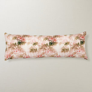 Coussins Longs Linge de lit à motif floral rose vintage élégant