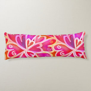 Coussins Longs Lit de Cool de coeur rose rose rétro