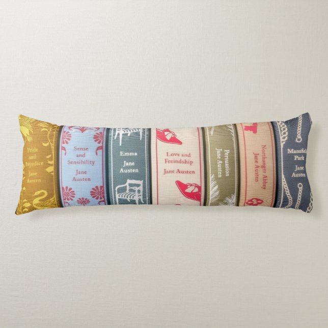 Coussins Longs Livres de Jane Austen (Devant)