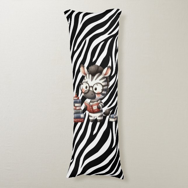 Coussins Longs Livres De Lecture Zebra. (Devant (Vertical))