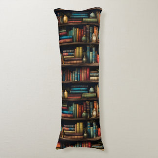 Coussins Longs Livres vintages sur Motif de bibliothèque
