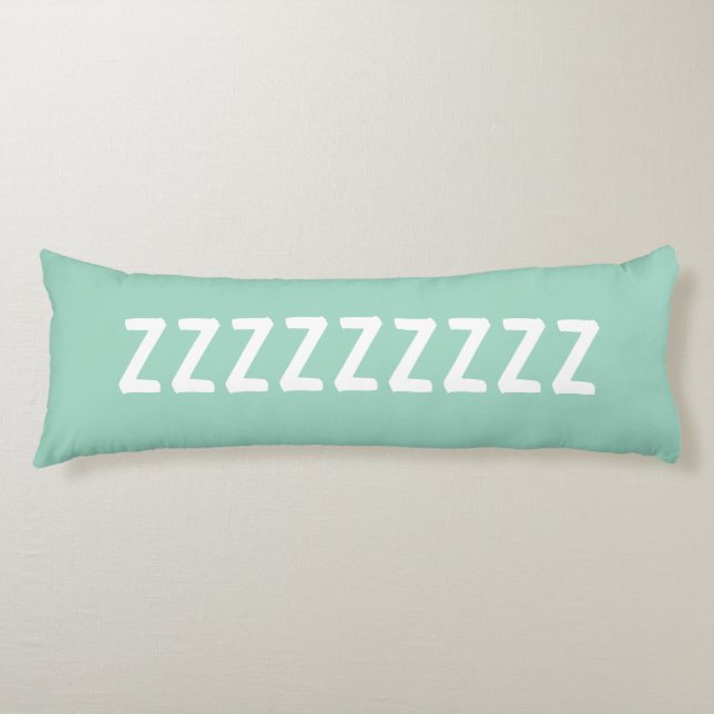 Coussins Longs Long light teal body pillow with custom text (Devant)