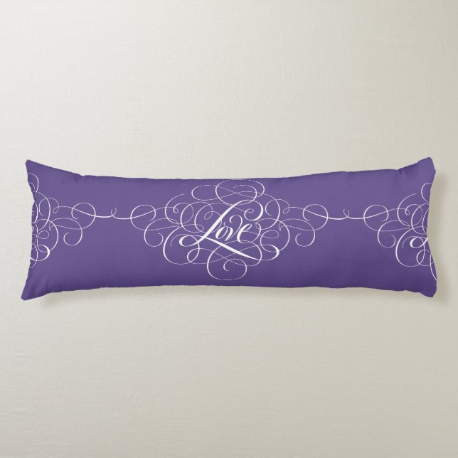 Coussins Longs LOVE Lettering Calligraphy Saint Valentin (Devant)
