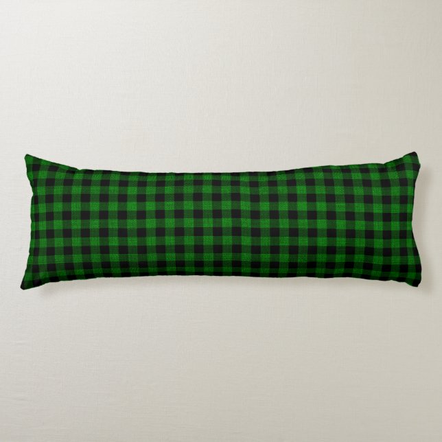 Coussins Longs Lumberjack Style - tissu vert + vos idées (Devant)