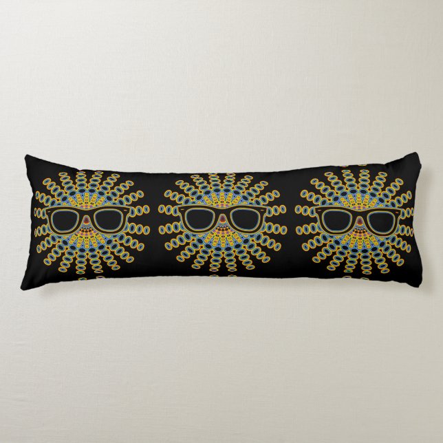 Coussins Longs Lunettes Nerd ensoleillées + votre backgr. & idées (Devant)
