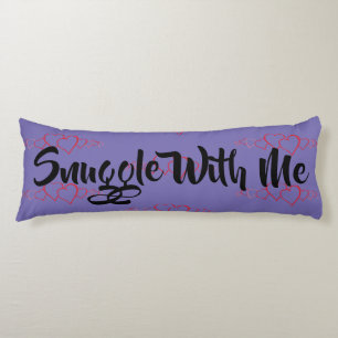 Coussins Longs Lutter Avec Moi Coeurs Rouges Violet