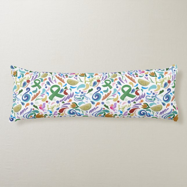 Coussins Longs Lyme Maladie Sensibilisation Cadeaux Corps Oreille (Devant)