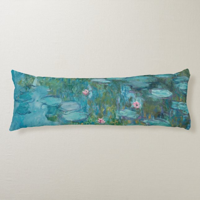 Coussins Longs Lys à eau, Peinture à l'huile d'art, Claude Monet (Devant)