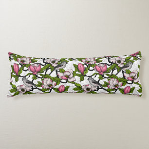 Coussins Longs Magnolia en floraison et tireur