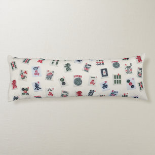 Coussins Longs MahJongg carreaux symboles conception sur badge 