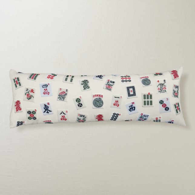 Coussins Longs MahJongg carreaux symboles conception sur badge  (Dos)