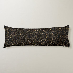 Coussins Longs Mandala Camel Tan à l'élégante symétrie