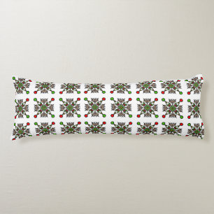 Coussins Longs Mandala de flocon de neige de Noël