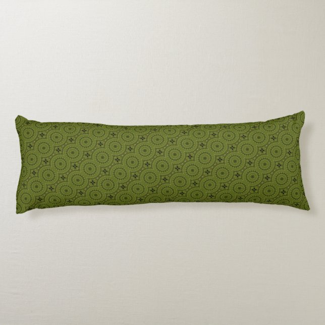 Coussins Longs Mandala de la roue verte / Grünes Rad Mandala (Dos)
