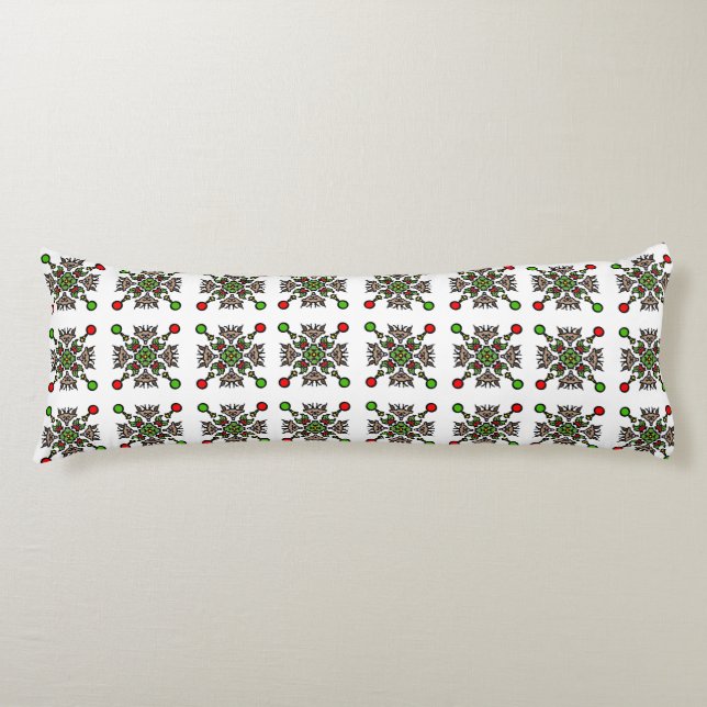 Coussins Longs Mandala flocon de neige de Noël (Devant)