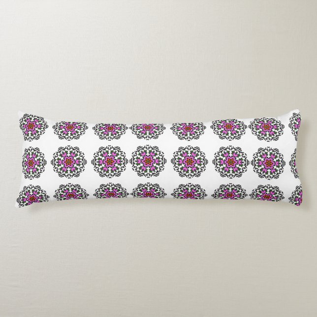 Coussins Longs Mandala Floral Motif Sans Couture : Violet Bohème  (Devant)