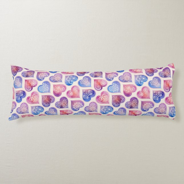 Coussins Longs Mandala Heart Motif (Devant)